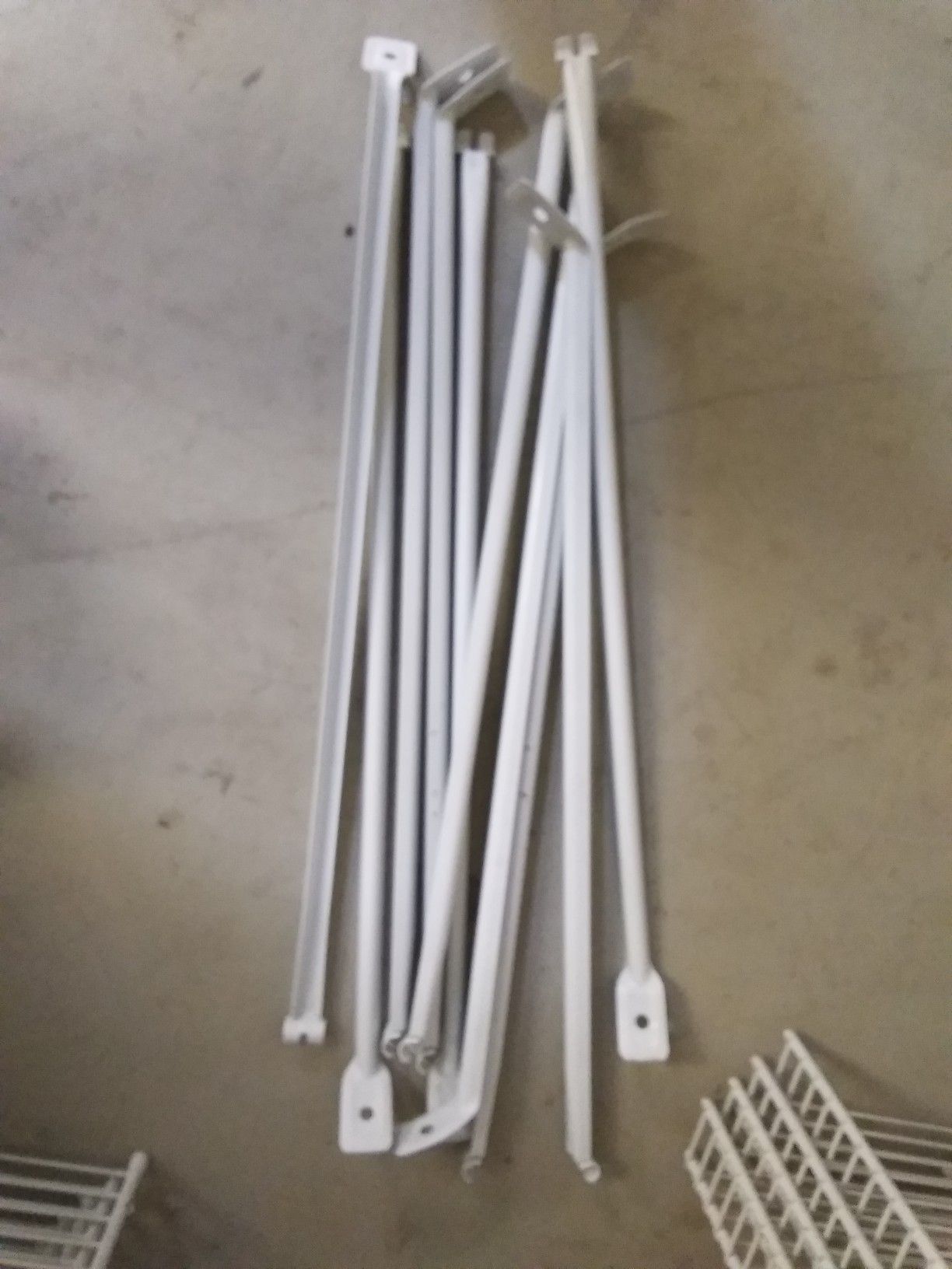 Metal shelves with hardware