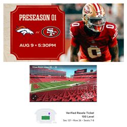 Denver Broncos vs San Francisco 49ers Tickets - Lower Bowl