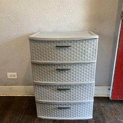 4-Drawer Woven Storage Tower in Espresso