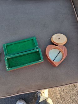 Wooden Trinket Boxes Set of Two