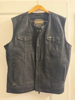 Dixxon Deadwood black suede motorcycle vest XL