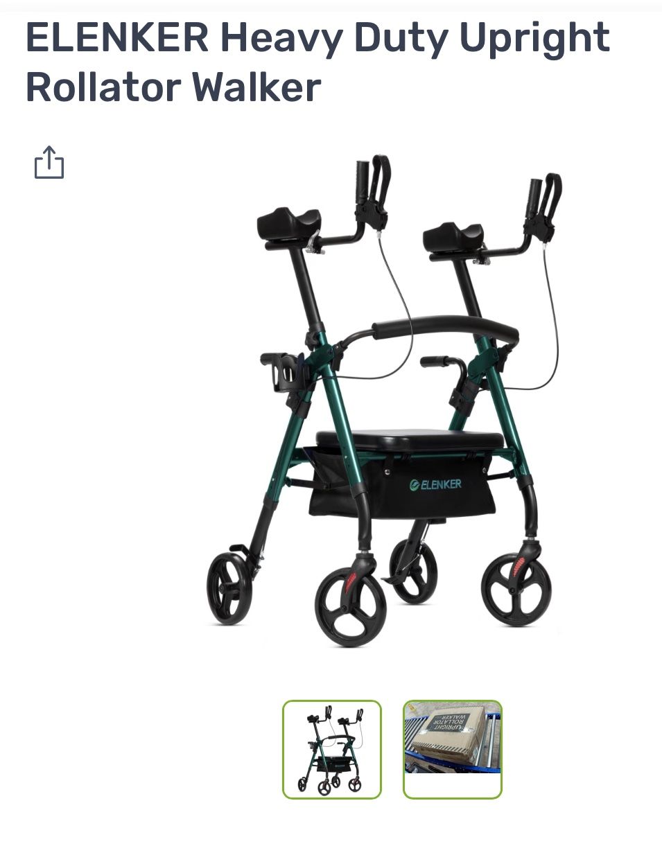 Walker Upright Rollator Heavy Duty