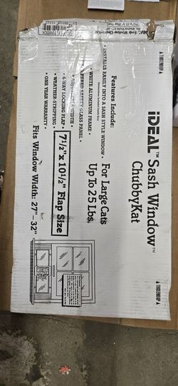 Aluminum Sash Window Pet Door, Adjustable to Fit Window from 27" to 32"