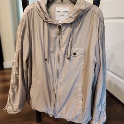 Larry Levine Sport Lightweight Gray Jacket Windbreaker Zips Women's S