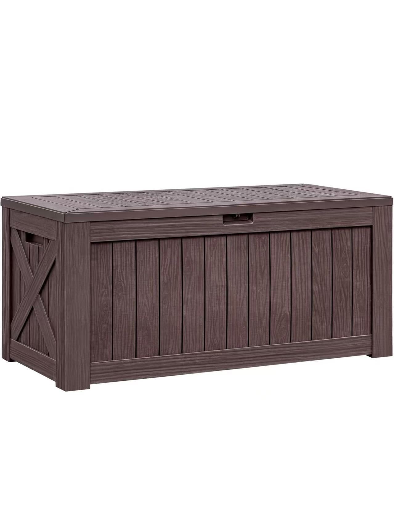 Flanker Resin Deck Box 120 Gallon Waterproof Large Deck Boxes