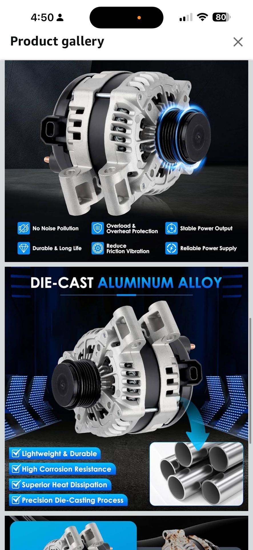 11252 Car Alternators Fit for Chevrolet Traverse 09-17, for GMC Acadia 07-16, for Buick Enclave 08-17, for Saturn Outlook V6 3.6L Automotive Replaceme