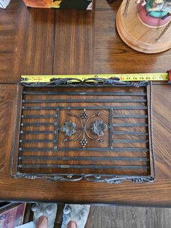 Metal decorative serving tray.