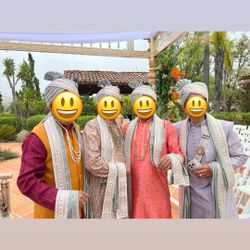 Men Indian Wedding Turban Set- Sage Green (Safa, Pagri)