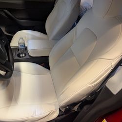 Tesla Model Y White Seat Covers 5 Seater