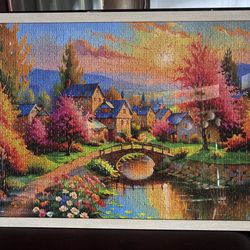 Framed 1000 pieces  puzzle $80