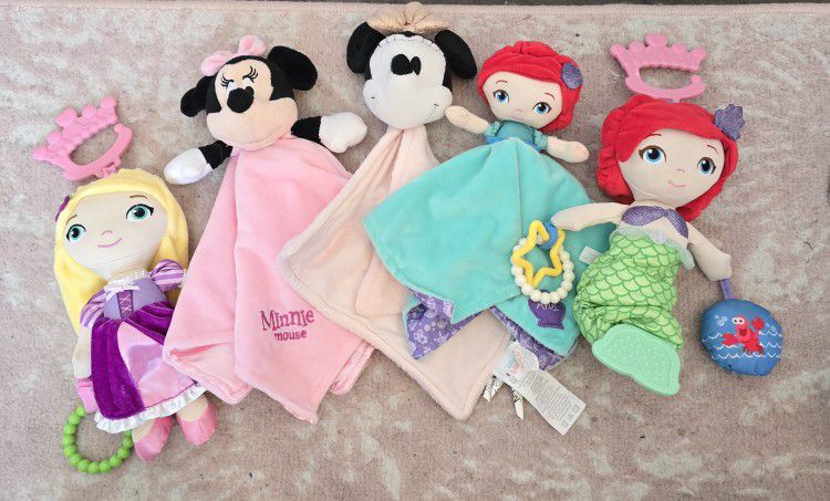 Baby Girl Little Mermaid Minnie Rapunzel Dolls Loveys