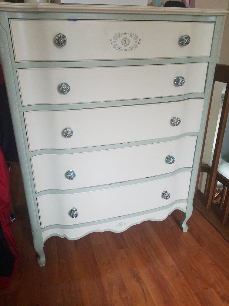 Vintage 5 Drawer ARMOIR with New Drawer Handles