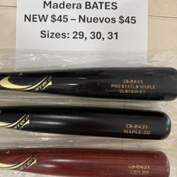 New Wooden Bats - Just $45 Each! Nuevos Bates de Madera 