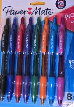 NEW Paper Mate Profile Pens 8 Pack Assorted Colors Bold