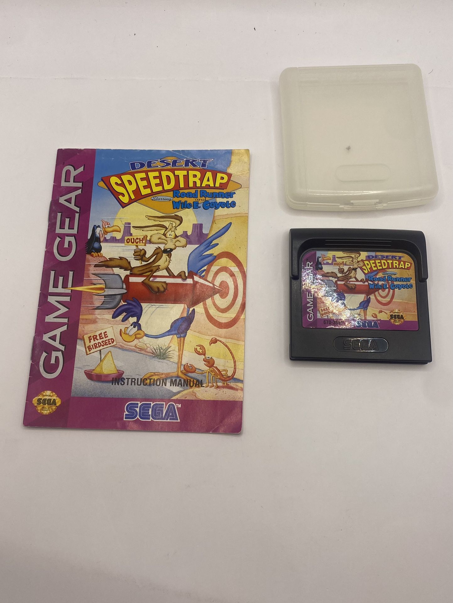 Sega Game Gear Desert Speedtrap With Manual Road Runner Wile E Coyote Looney Tunes