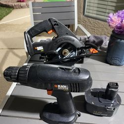 Black & Decker Circular Saw & Drill W/Battery 