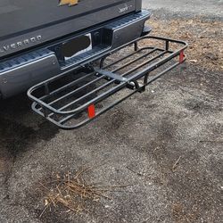 Luggage rack for tow hitch.