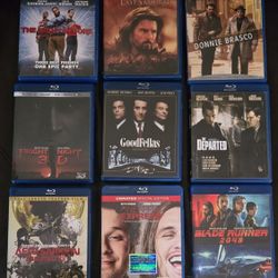 12 Blu-ray Movies (Some With DVD Version Included)