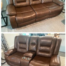 Dual Reclining Sofa and Loveseat