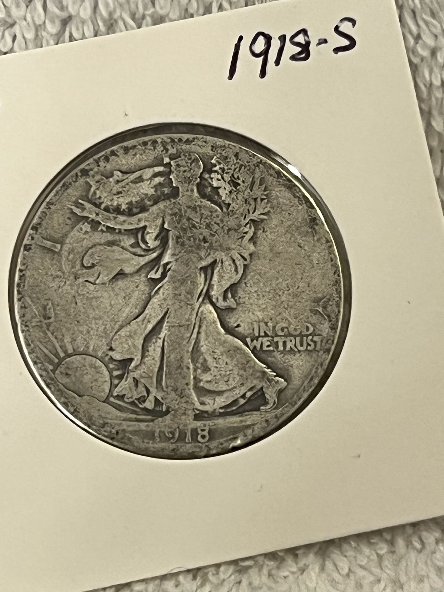 1918-S Walking Liberty 1/2 dollar. Semi key date