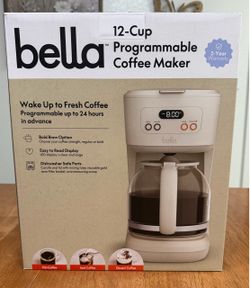 bella | 12-Cup Programmable Coffee Maker | Color is Oatmilk