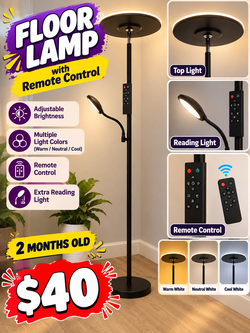 $40 Floor lamp with remote control 2 months old