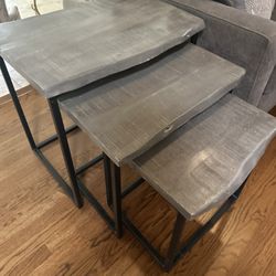 Gray Rustic Nesting Tables 