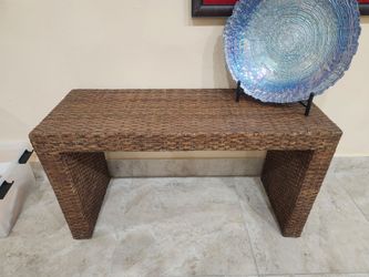 Coastal Wicker entry table console