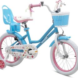 ONLY $75: Girls Bike with Basket for Ages 2-12 Yrs Old, Training Wheels，Princess Style