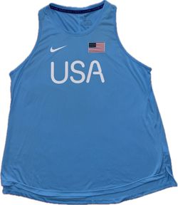 Nike USA Blue Tank Top Shirt Women’s Large New Running $35 FJ3428-416