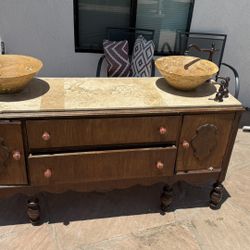 Custom Antique Bathroom Double Vanity 