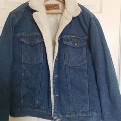 Wrangler Sherpa Denim Jacket Medium 