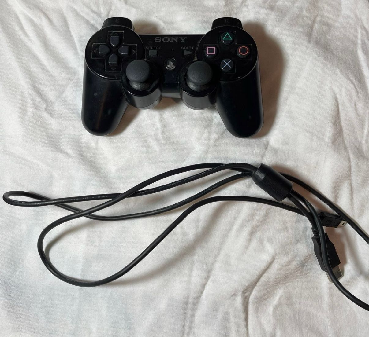 Dualshock 3 wireless PS3 controller with charging cable