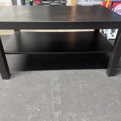 Modern Black Coffee Table with Storage Shelf