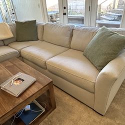 Blue-Gray L-Shape Couch