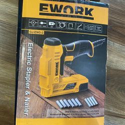 EWORK Electric Staple Gun/Nail Gun Kit for DIY Project and Upholstery, 120V Corded Electric Stapler with Triple Safety Protection, Staple Remover, 400