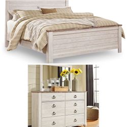 Queen bed  Dresser And Mirror 
