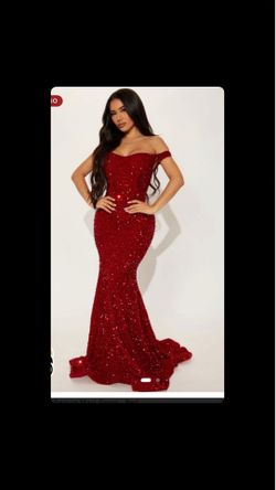 Alora Sequin Maxi Gown - Red Dress