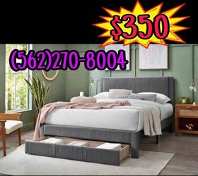 NEW QUEEN BED FRAME AND MATTRESS