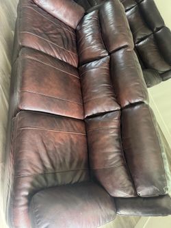 3 leather couches or sofas