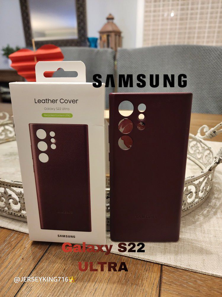 Samsung S22 ULTRA Leather Case Cover Burgundy 