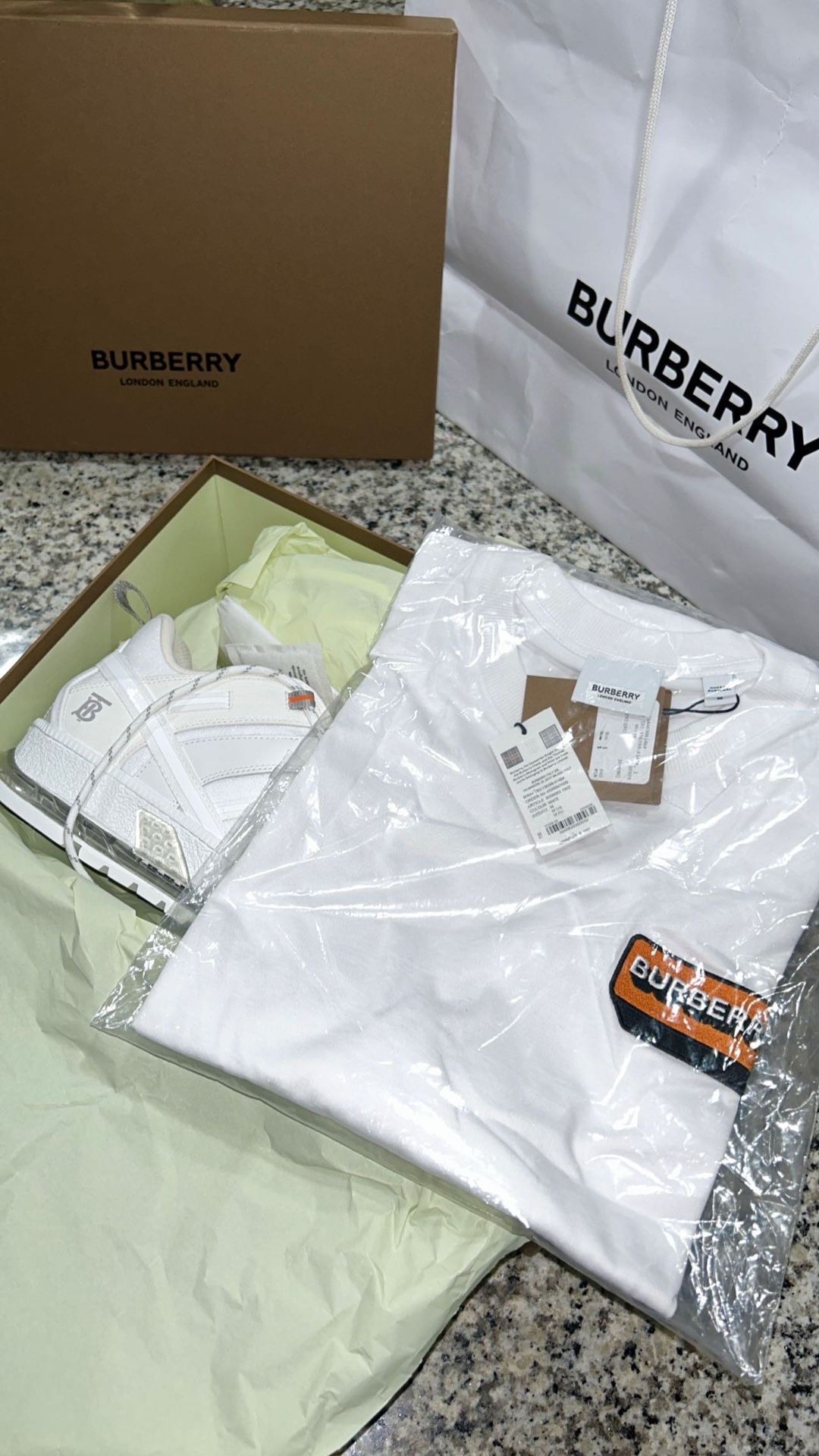 Brand New Authentic Medium Burberry Shirt And Size 42 Shoes To Match 