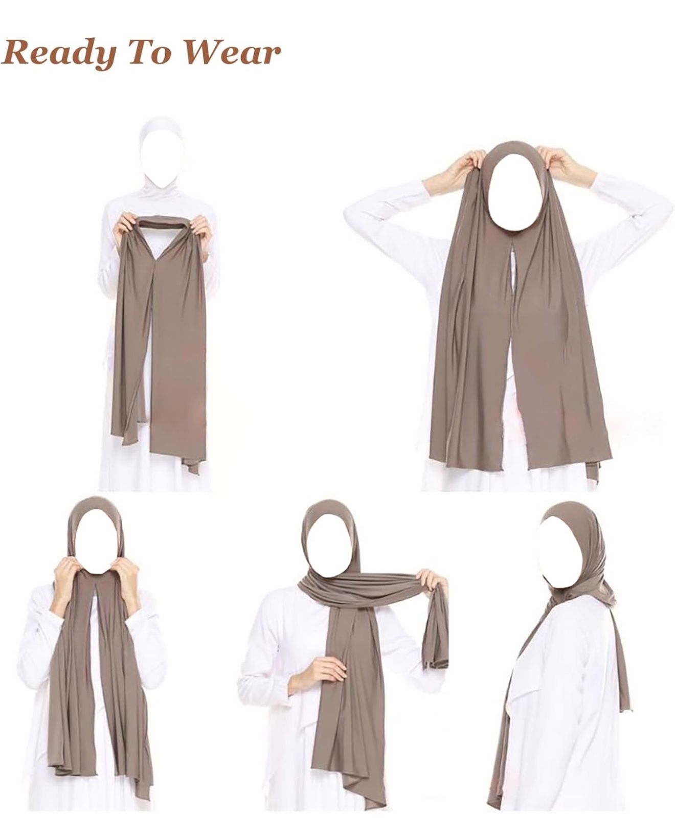 Instant Jersey Cotton Hijab Scarf For Women Ready To Wear Muslim Head Scarf