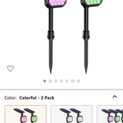 2 pcs ROSHWEY Solar Landscape Lights Outdoor 2 Pack Colorful Spot Lights 22 LED Bright Waterproof Flood Lamps for Garden Lawn Walkway Pathway Yard Dri