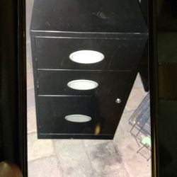 Small Black Metal File Cabinet 