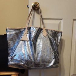 Sorial Silver Holiday E/W Tote Large Shoulder

