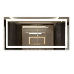 72 in. W x 36 in. H Large Rectangular Frameless Anti-Fog Wall Mount Bathroom Vanity Mirror