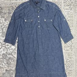 Tommy Bahama Blue Denim Dress Women’s Size L  
