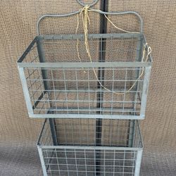 2 Tiered Metal Wire Basket 