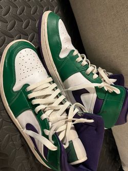 Air Jordan 1 High-Top Sneakers Green Purple